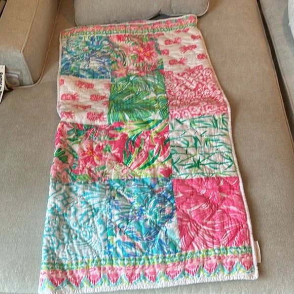 Never used Lilly Pulitzer colorful patchwork throw pillow sham - Picture 2 of 7